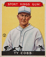 https://upload.wikimedia.org/wikipedia/commons/7/74/TyCobbGoudeycard.jpg - Goudey [Public domain]