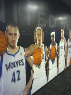 Twolves mural inside Target Center