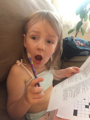 Meadow’s first look at a crossword of her own